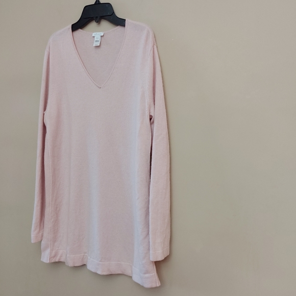 J.Jill Cashmere V Neck light pink oversized sweater Size Medium - Picture 3 of 6